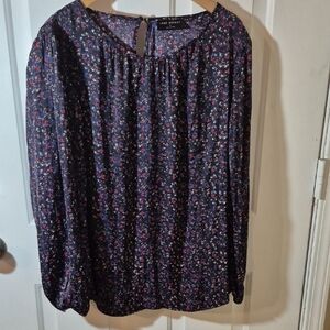 Lane Bryant Women's Floral Blouse - Black and Red Size 24